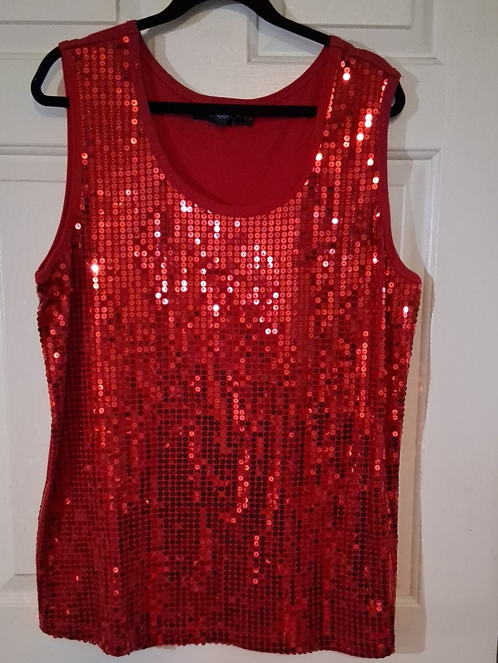 Denim 24/7 Red Sequin Tank Top